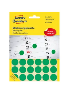   Etikett címke, o18mm, jelölésre, 24 címke/ív, 44 ív/doboz, Avery zöld