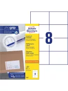 Etikett címke, 105 x74mm, univerzális, 8 címke/ív, 100 ív/doboz, Avery fehér