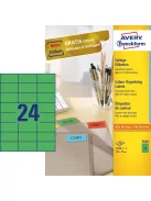Etikett címke, 70 x37mm, univerzális, 24 címke/ív, 100 ív/doboz, Avery zöld
