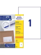 Etikett címke, 210 x297mm, univerzális, 1 címke/ív, 100 ív/doboz, Avery fehér