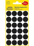AVERY ZWECKFORM Etikett, 18 mm, kör, AVERY ZWECKFORM, fekete, 96 etikett/csomag