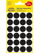 AVERY ZWECKFORM Etikett, 18 mm, kör, AVERY ZWECKFORM, fekete, 96 etikett/csomag
