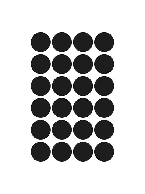 AVERY ZWECKFORM Etikett, 18 mm, kör, AVERY ZWECKFORM, fekete, 96 etikett/csomag