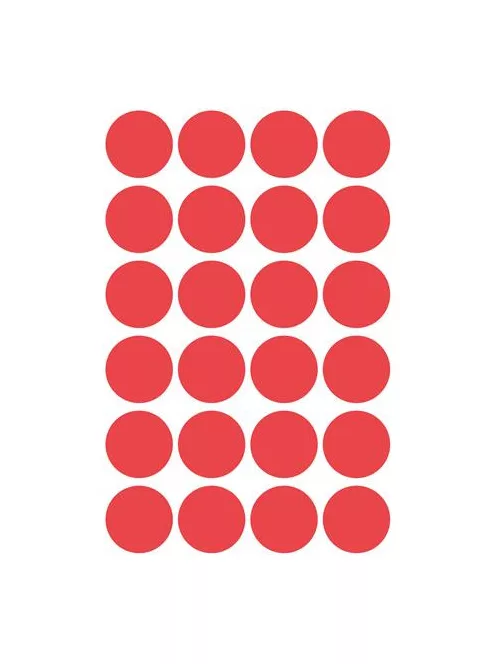 AVERY ZWECKFORM Etikett, 18 mm, kör, AVERY ZWECKFORM, piros, 96 etikett/csomag