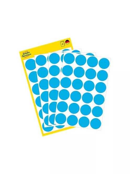 AVERY ZWECKFORM Etikett, 18 mm, kör, AVERY ZWECKFORM, kék, 96 etikett/csomag