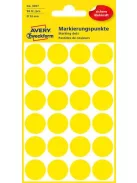 AVERY ZWECKFORM Etikett, 18 mm, kör, AVERY ZWECKFORM, sárga, 96 etikett/csomag