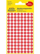 AVERY ZWECKFORM Etikett, 8 mm, kör, AVERY ZWECKFORM, piros, 416 etikett/csomag