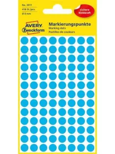   AVERY ZWECKFORM Etikett, 8 mm, kör, AVERY ZWECKFORM, kék, 416 etikett/csomag