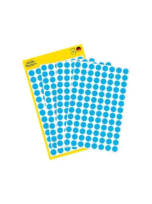 AVERY ZWECKFORM Etikett, 8 mm, kör, AVERY ZWECKFORM, kék, 416 etikett/csomag