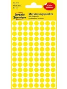 AVERY ZWECKFORM Etikett, 8 mm, kör, AVERY ZWECKFORM, sárga, 416 etikett/csomag