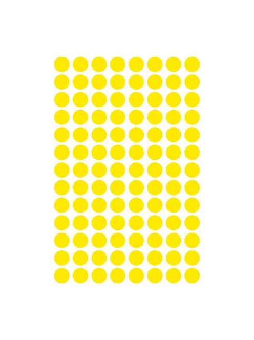 AVERY ZWECKFORM Etikett, 8 mm, kör, AVERY ZWECKFORM, sárga, 416 etikett/csomag