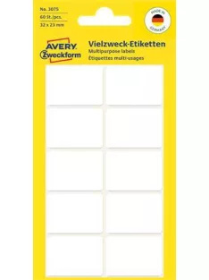   AVERY ZWECKFORM Etikett, 32x23 mm, kézzel írható, lekerekített sarkú, AVERY ZWECKFORM, 60 etikett/csomag