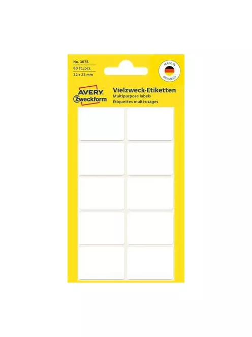 AVERY ZWECKFORM Etikett, 32x23 mm, kézzel írható, lekerekített sarkú, AVERY ZWECKFORM, 60 etikett/csomag