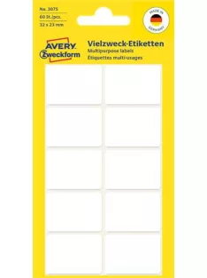   AVERY ZWECKFORM Etikett, 32x23 mm, kézzel írható, lekerekített sarkú, AVERY ZWECKFORM, 60 etikett/csomag