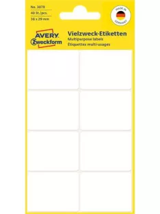   AVERY ZWECKFORM Etikett, 38x29 mm, kézzel írható, lekerekített sarkú, AVERY ZWECKFORM, 40 etikett/csomag