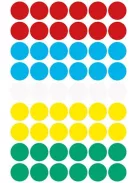 AVERY ZWECKFORM Etikett, 12 mm, kör, AVERY ZWECKFORM, 5 különböző szín, 270 etikett/csomag