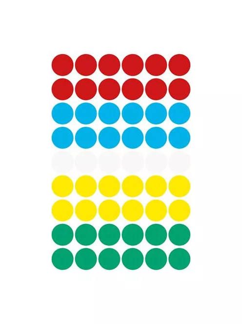 AVERY ZWECKFORM Etikett, 12 mm, kör, AVERY ZWECKFORM, 5 különböző szín, 270 etikett/csomag