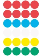 AVERY ZWECKFORM Etikett, 18 mm, kör, AVERY ZWECKFORM, 5 különböző szín, 96 etikett/csomag