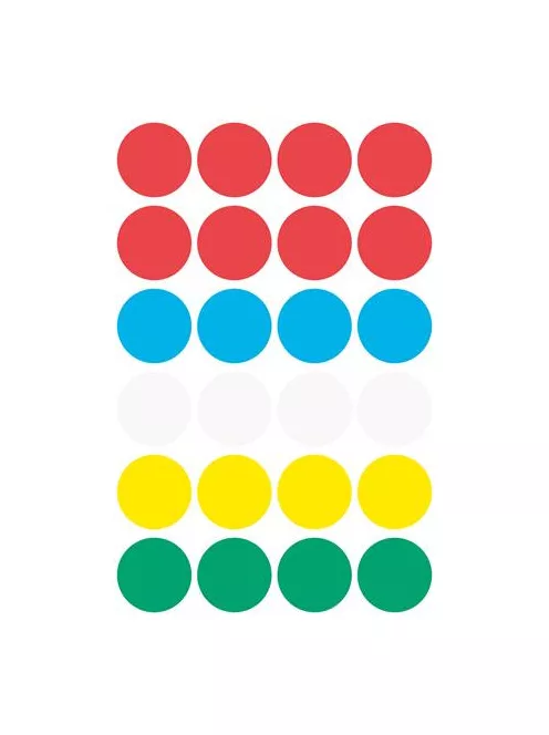 AVERY ZWECKFORM Etikett, 18 mm, kör, AVERY ZWECKFORM, 5 különböző szín, 96 etikett/csomag