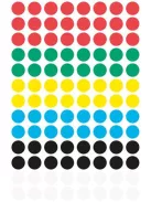 AVERY ZWECKFORM Etikett, 8 mm, kör, AVERY ZWECKFORM, 5 különböző szín, 416 etikett/csomag