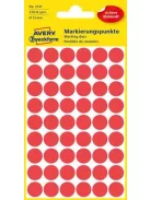 AVERY ZWECKFORM Etikett, 12 mm, kör, AVERY ZWECKFORM, piros, 270 etikett/csomag