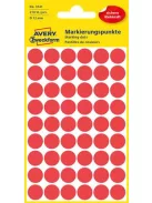 AVERY ZWECKFORM Etikett, 12 mm, kör, AVERY ZWECKFORM, piros, 270 etikett/csomag