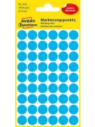 AVERY ZWECKFORM Etikett, 12 mm, kör, AVERY ZWECKFORM, kék, 270 etikett/csomag