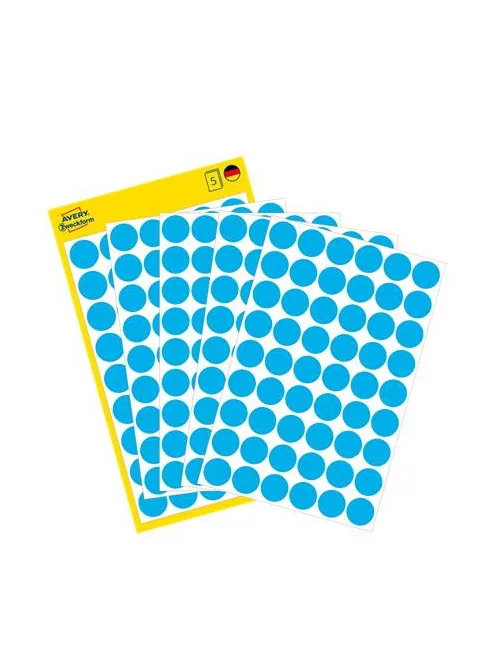 AVERY ZWECKFORM Etikett, 12 mm, kör, AVERY ZWECKFORM, kék, 270 etikett/csomag