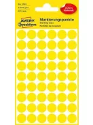AVERY ZWECKFORM Etikett, 12 mm, kör, AVERY ZWECKFORM, sárga, 270 etikett/csomag