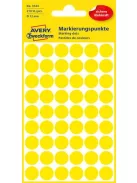 AVERY ZWECKFORM Etikett, 12 mm, kör, AVERY ZWECKFORM, sárga, 270 etikett/csomag