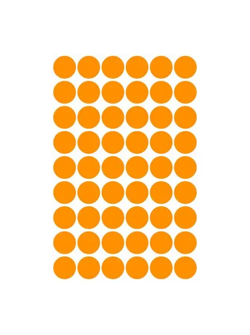 AVERY ZWECKFORM Etikett, 12 mm, kör, AVERY ZWECKFORM, neon narancs, 270 etikett/csomag