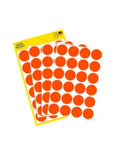   AVERY ZWECKFORM Etikett, 18 mm, kör, AVERY ZWECKFORM, neon piros, 96 etikett/csomag