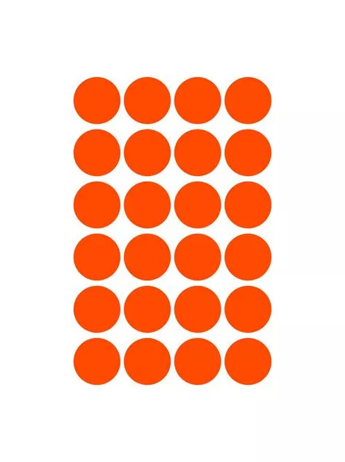 AVERY ZWECKFORM Etikett, 18 mm, kör, AVERY ZWECKFORM, neon piros, 96 etikett/csomag