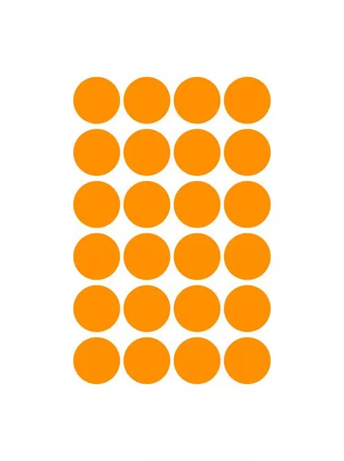 AVERY ZWECKFORM Etikett, 18 mm, kör, AVERY ZWECKFORM, neon narancs, 96 etikett/csomag
