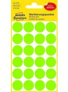 AVERY ZWECKFORM Etikett, 18 mm, kör, AVERY ZWECKFORM, neon zöld, 96 etikett/csomag