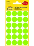 AVERY ZWECKFORM Etikett, 18 mm, kör, AVERY ZWECKFORM, neon zöld, 96 etikett/csomag