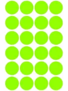 AVERY ZWECKFORM Etikett, 18 mm, kör, AVERY ZWECKFORM, neon zöld, 96 etikett/csomag