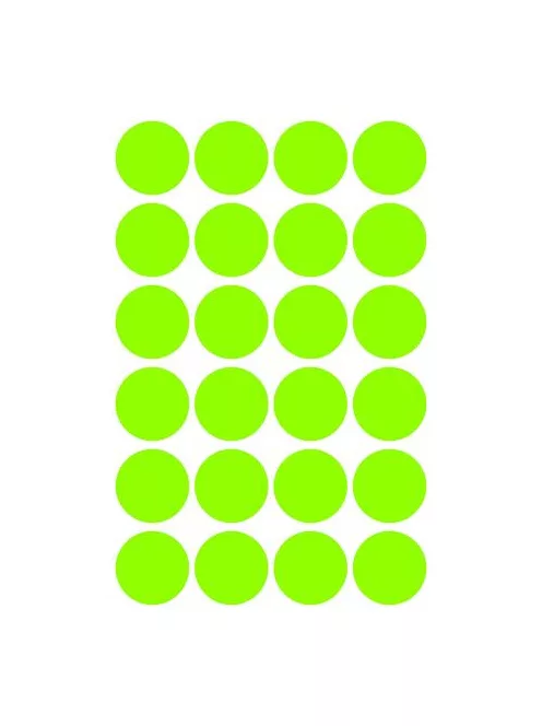 AVERY ZWECKFORM Etikett, 18 mm, kör, AVERY ZWECKFORM, neon zöld, 96 etikett/csomag