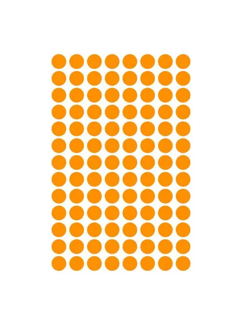 AVERY ZWECKFORM Etikett, 8 mm, kör, AVERY ZWECKFORM, neon narancs, 416 etikett/csomag