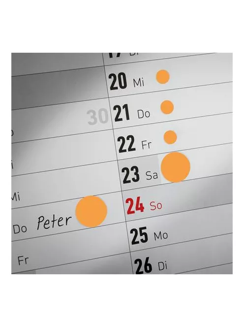 AVERY ZWECKFORM Etikett, 8 mm, kör, AVERY ZWECKFORM, neon narancs, 416 etikett/csomag