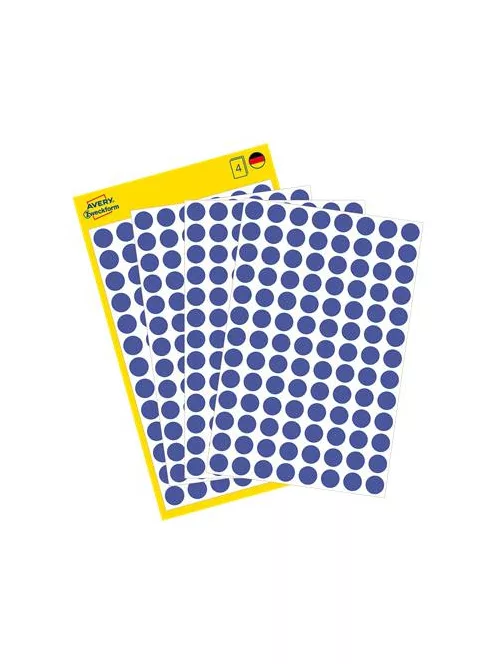 AVERY ZWECKFORM Etikett, 8 mm, kör, eltávolítható, AVERY ZWECKFORM, indigókék, 416 etikett/csomag