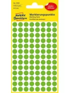 AVERY ZWECKFORM Etikett, 8 mm, kör, eltávolítható, AVERY ZWECKFORM, fűzöld, 416 etikett/csomag