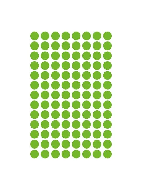 AVERY ZWECKFORM Etikett, 8 mm, kör, eltávolítható, AVERY ZWECKFORM, fűzöld, 416 etikett/csomag