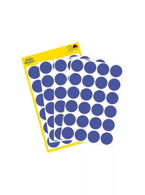 AVERY ZWECKFORM Etikett, 18 mm, kör, eltávolítható, AVERY ZWECKFORM, indigókék, 96 etikett/csomag
