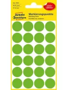 AVERY ZWECKFORM Etikett, 18 mm, kör, eltávolítható, AVERY ZWECKFORM, fűzöld, 96 etikett/csomag
