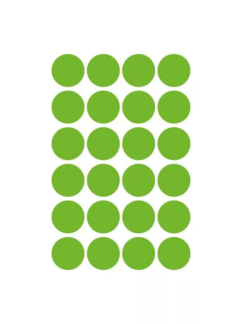 AVERY ZWECKFORM Etikett, 18 mm, kör, eltávolítható, AVERY ZWECKFORM, fűzöld, 96 etikett/csomag