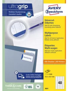   AVERY ZWECKFORM Etikett, univerzális, 52,5x29,7 mm, AVERY ZWECKFORM, 4000 etikett/csomag