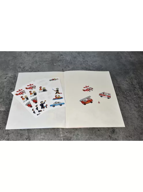 AVERY ZWECKFORM Matrica, papír,  3 ív, 76x120 mm, AVERY ZWECKFORM, "Z-Design No.54137", mentősök, rendőrök, tűzoltók