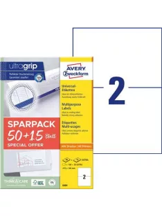   AVERY ZWECKFORM Etikett, univerzális, 210x148 mm, AVERY ZWECKFORM, "Sparpack", 130 etikett/csomag