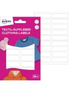 AVERY ZWECKFORM Ruhacímke, műanyag, iskolai, 45x13 mm, kézzel írható, AVERY ZWECKFORM, fehér, 36 címke/csomag